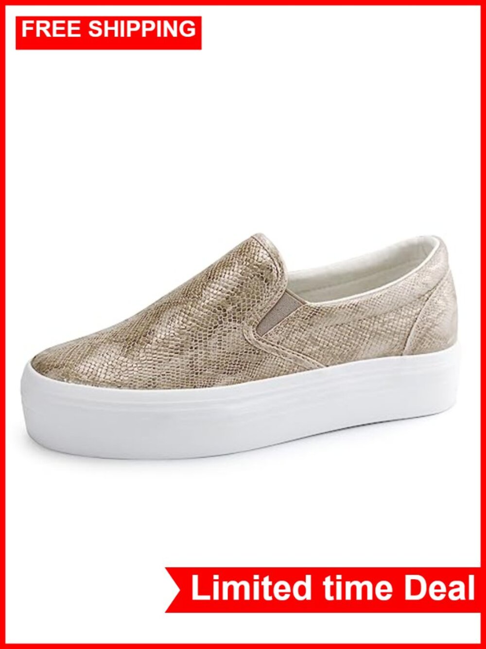 Slip-On Platform Loafers Faux Leather Memory Foam Comfortable Casual Shoes